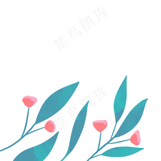 植物花丛鲜花叶子