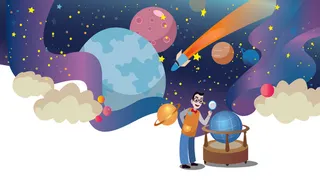 蓝色系2.5d科技星球天文地理配图