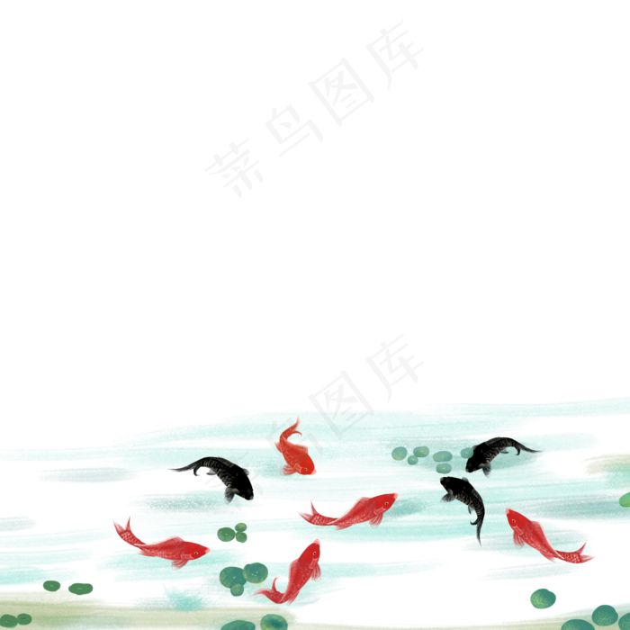 卡通鱼池塘免抠图(2000X2000(DPI:300))psd模版下载
