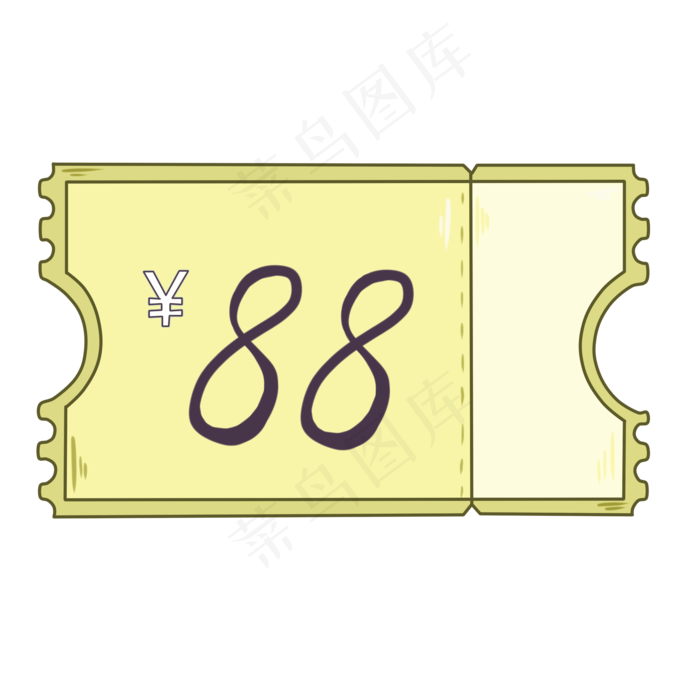 卡通金色优惠券简图(2000X2000(DPI:300))psd模版下载
