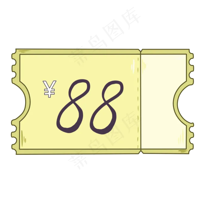 卡通金色优惠券简图(2000X2000(DPI:300))psd模版下载