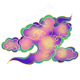彩色渐变祥云