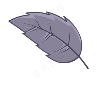 一片灰色的卡通叶子