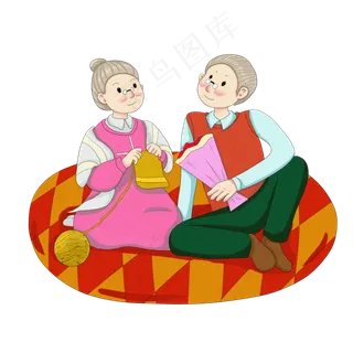 情人节老人和鲜花