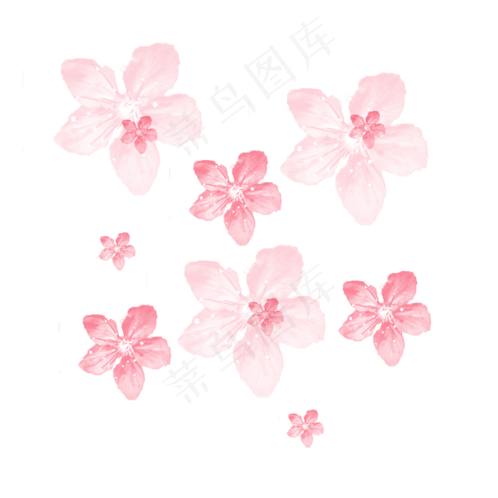 唯美清新樱花花朵元素,免抠元素(2000*2000px 300 dpi )psd模版下载