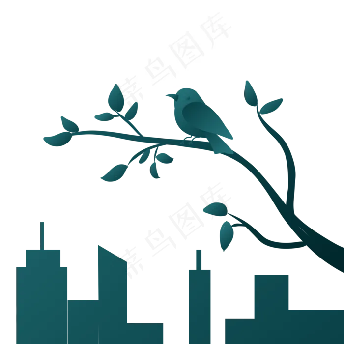 新中式墨绿色树枝(2000X2000(DPI:300))psd模版下载