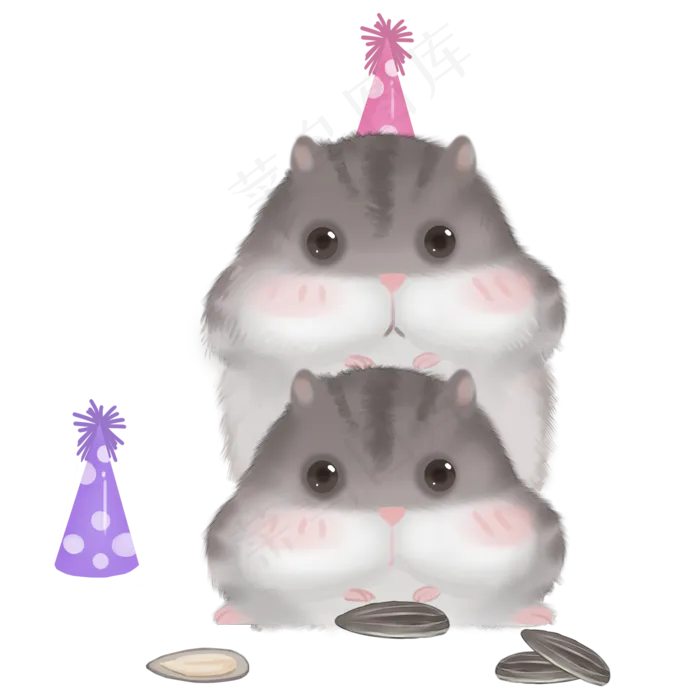 可爱仓鼠小动物,免抠元素(2100X2100(DPI:300))psd模版下载