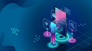 卡通2.5D互联网信息科技概念横幅配图