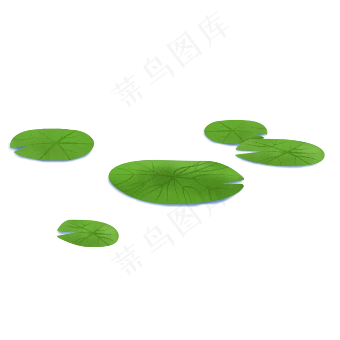 卡通绿色的荷叶免抠图(2000X2000(DPI:300))psd模版下载