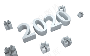创意鼠年文字2020,免抠元素