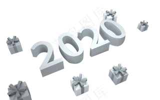 创意鼠年文字2020,免抠元素