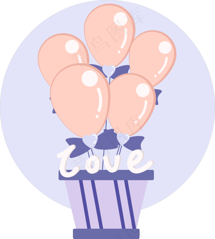 七夕情人节粉色系浪漫卡通气球