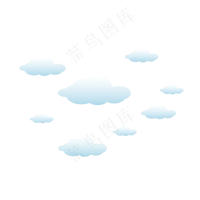 手绘天空蓝色云朵,免抠元素(2084*2084px)eps,ai矢量模版下载