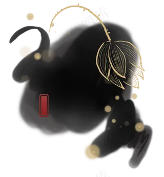 中国风水墨莲花墨迹文本框