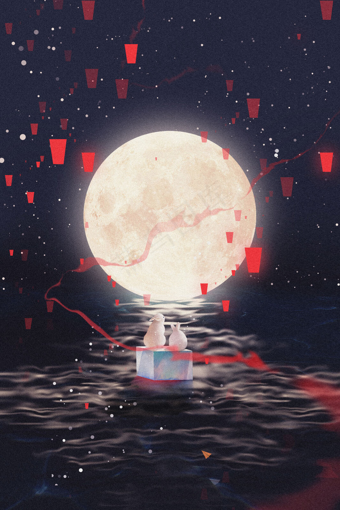 中秋节月圆与共(3545X5315(DPI:300))psd模版下载