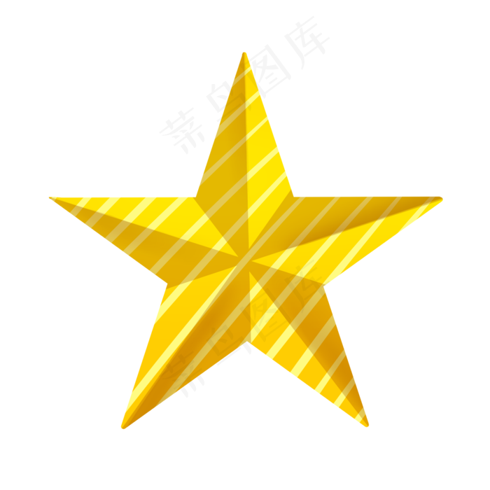 通手绘金色五角星插画