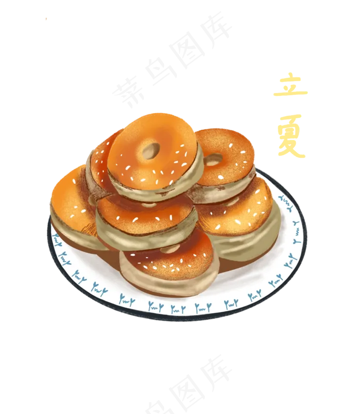 立夏甜品甜甜圈节气可口面包圈甜(2500X3000(DPI:300))psd模版下载