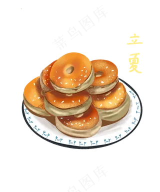 立夏甜品甜甜圈节气可口面包圈甜