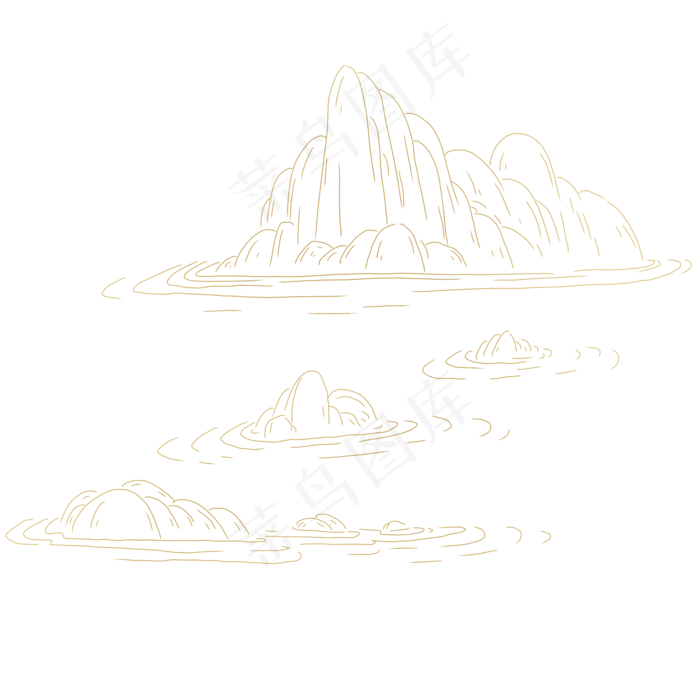 中国风线条山峰底纹(2000X2000(DPI:300))psd模版下载