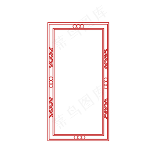 红色古典中国风边框免扣图,免抠元素