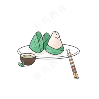 端午节粽子筷子绿茶