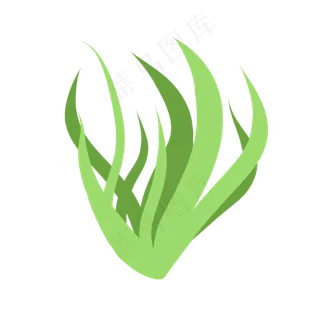 卡通绿叶装饰手绘文艺小清新海藻