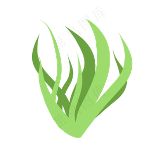 卡通绿叶装饰手绘文艺小清新海藻