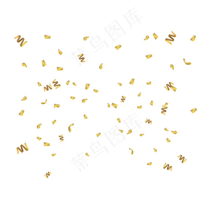 金丝带的氛围漂浮素材,免抠元素(2092*2092px 300 dpi )ai矢量模版下载