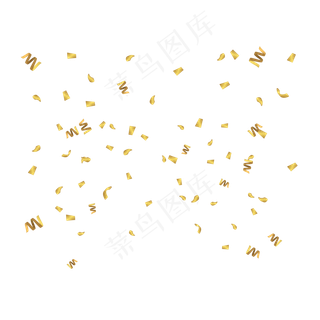 金丝带的氛围漂浮素材,免抠元素