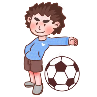 儿童节踢足球的男孩手绘