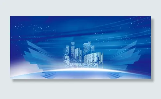 科技感商务城市蓝色banner 科技感商务城市蓝色banner