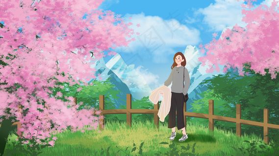 五一劳动节放假女孩