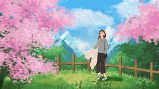 五一劳动节放假女孩