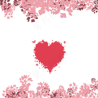 520情人节花瓣与爱心主题边框