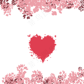 520情人节花瓣与爱心主题边框