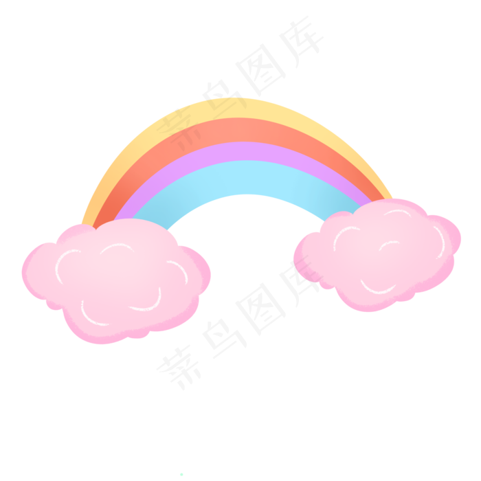 彩色治愈可爱六一儿童节彩虹云朵