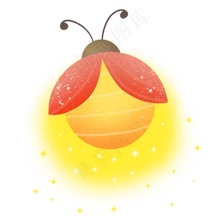 漂亮黄色萤火虫,免抠元素