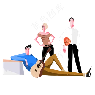 青年男女各自爱好活动