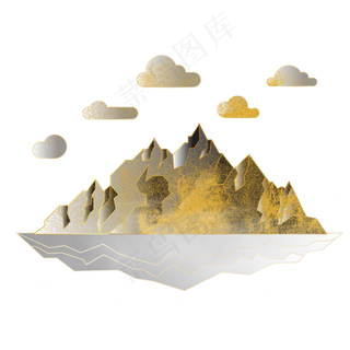 古风描金烫金山水