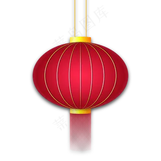 新年红金灯笼,免抠元素