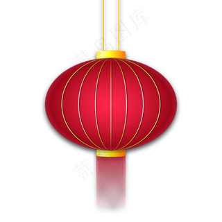 新年红金灯笼,免抠元素