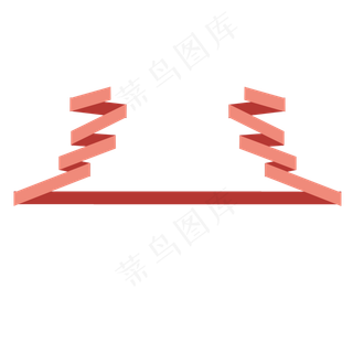 扁平化丝带装饰丝带标签,免抠元素