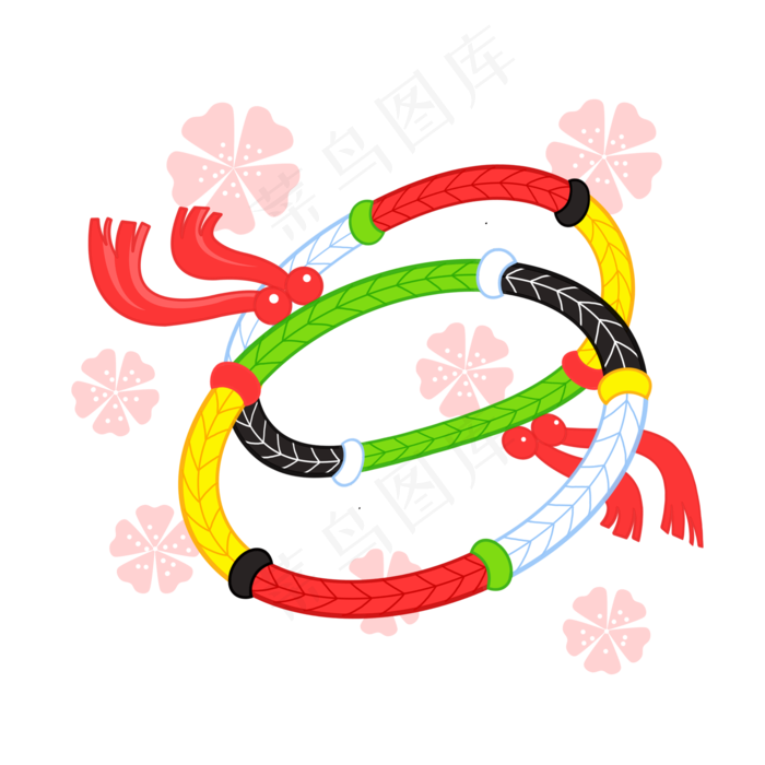 端午节彩绳装饰插画