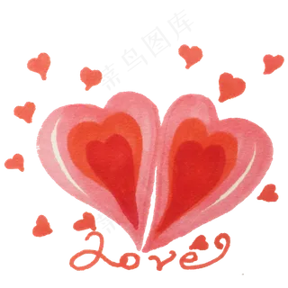 情人节爱心手绘免扣素材