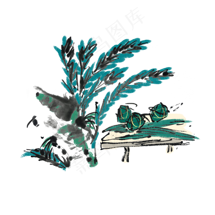 端午节包粽子手绘(4000X4000(DPI:300))psd模版下载