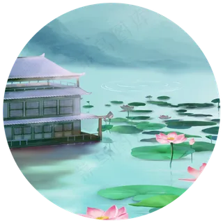 湖光水榭山水楼阁