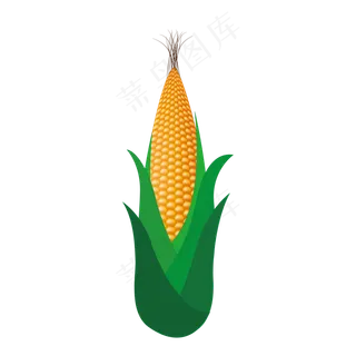 矢量卡通鼠绘玉米