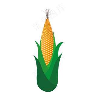 矢量卡通鼠绘玉米