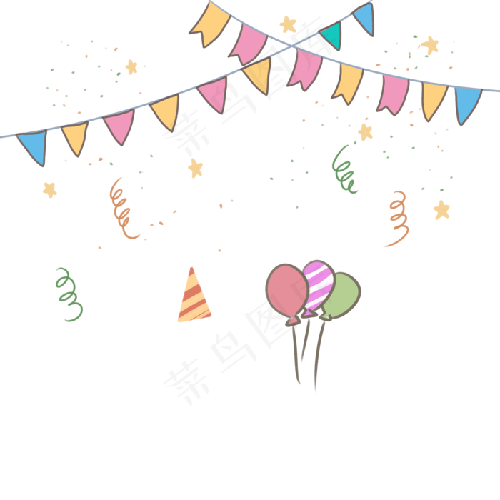 生日元素矢量图,免抠元素(2000*2000px 300 dpi )psd模版下载