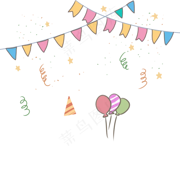 生日元素矢量图,免抠元素(2000*2000px 300 dpi )psd模版下载